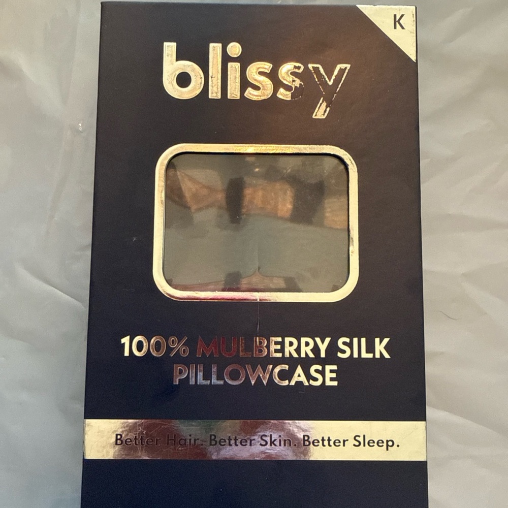 Blissy Mulberry Silk Pillowcase King Navy Blue 22 Momme New in box